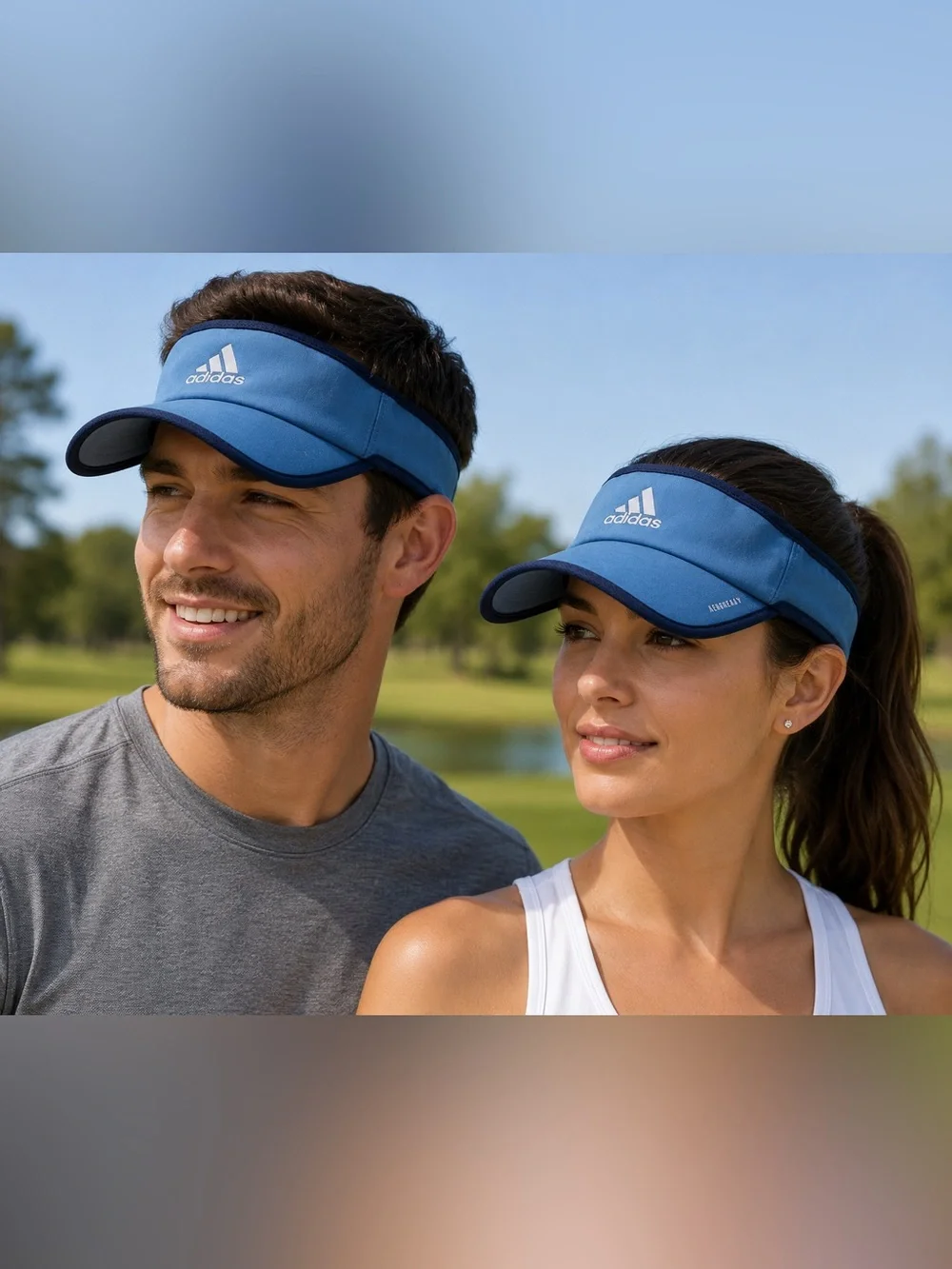 Adidas AEROREADY Blue Adjustable Performance Visor Unisex